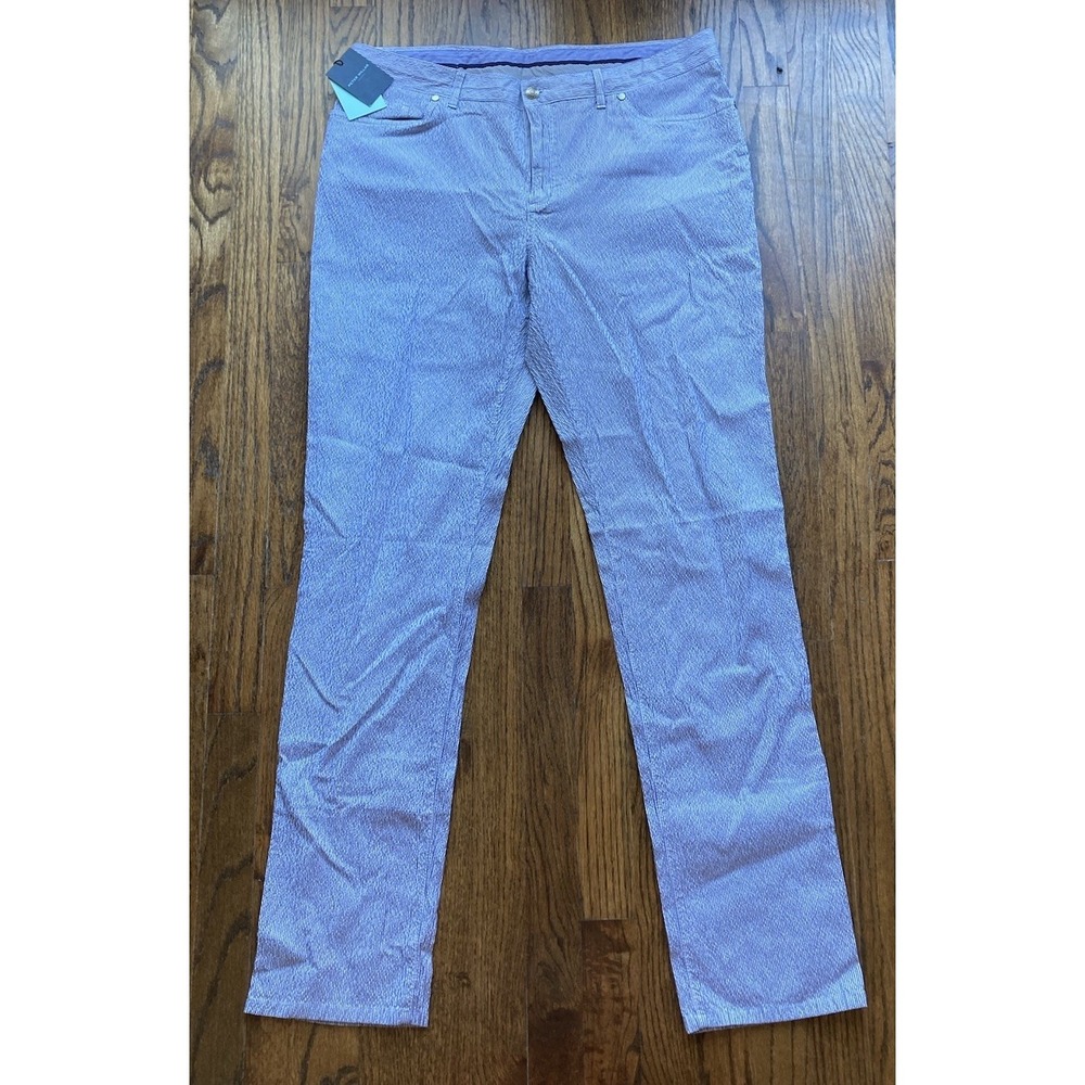 NWT Peter Millar Seersucker Pants Mens Size 36 Blue Textured Beach $198 MSRP